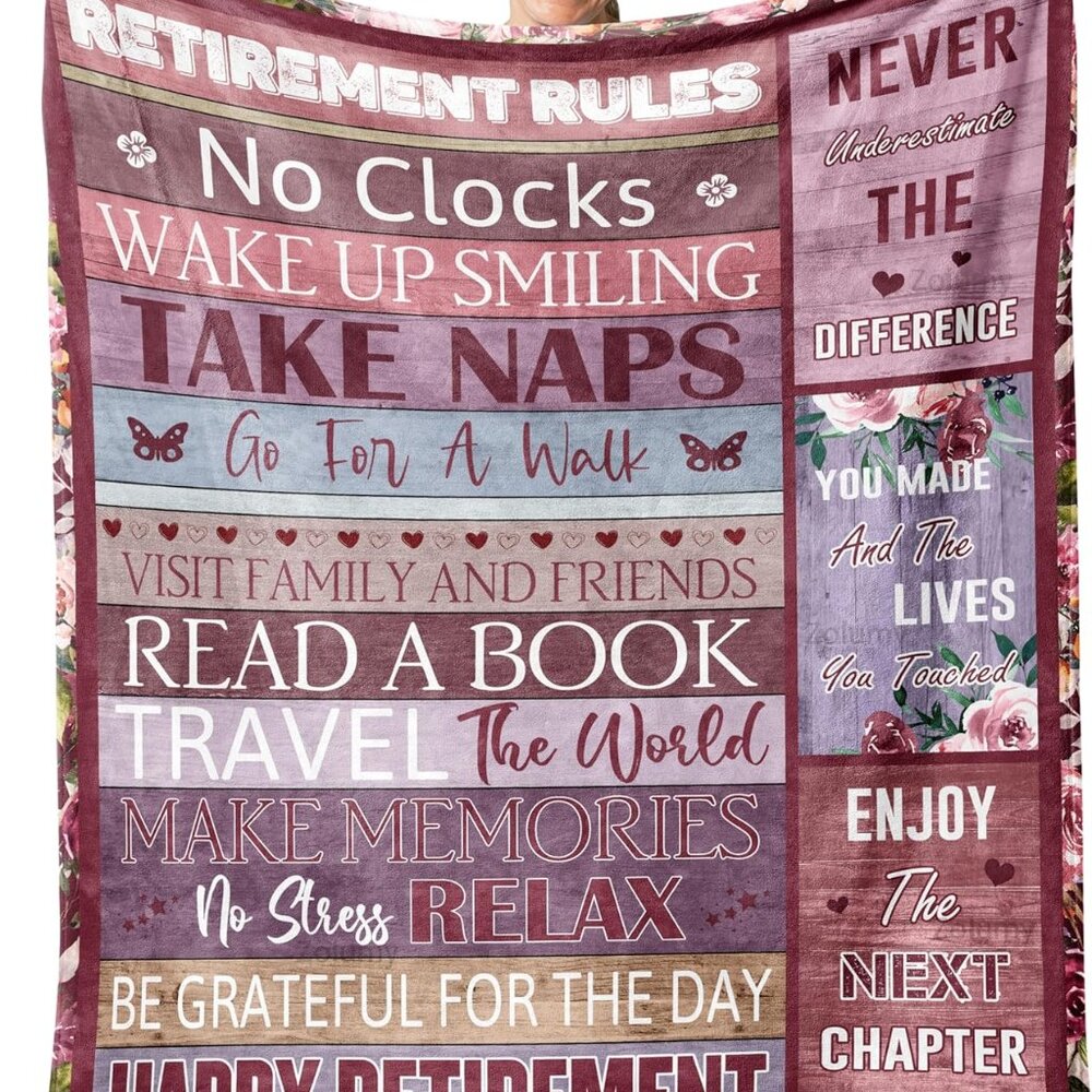 Retirement Blanket NEW NWT Size 60" x 50"